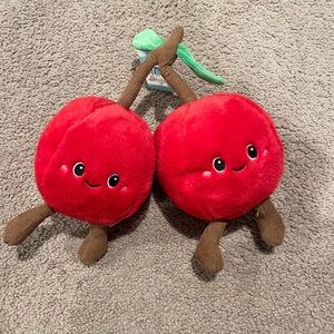 LINZY TOYS Plush Red Cherries Stuff Toy Set